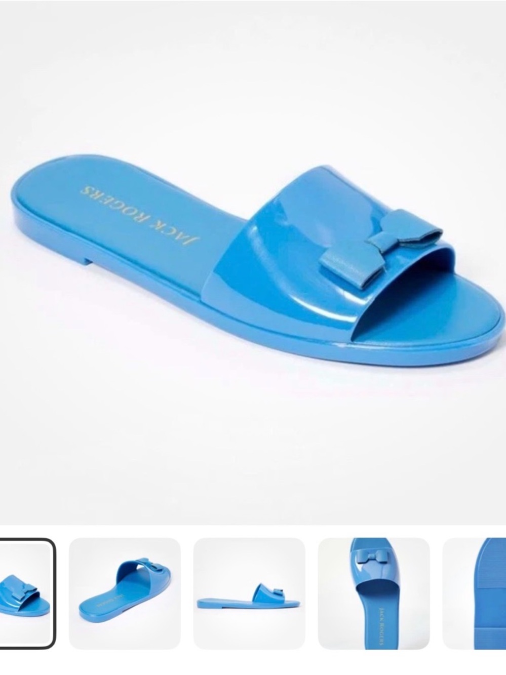 Jack Rogers Glossy Blue Bow Slide